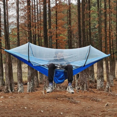 Outdoor Automatic Quick-opening Mosquito Net Hammock Anti-rollover Nylon Hammock