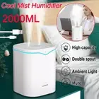 2L Ultrasonic Dual Spray Humidifier LED Essential Aromatherapy Oil Air Diffuser