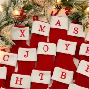 Christmas Stocking Red Knit Alphabet Letters Stocking Xmas Tree Pendants Gifts