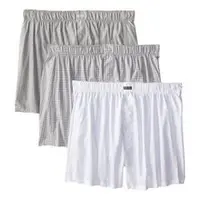 在飛比找ETMall東森購物網優惠-CK 男淺灰白色條格紋平口內褲 3件組(預購)