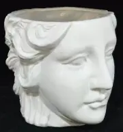 HOMART White Man Head Planter Roman Greek Mythology Ceramic Cachepot Rome Plain