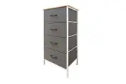 Foret Chest of 4 Drawers Storage Cabinet Tower Dresser Wood Top Tallboy Organizer