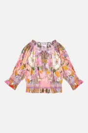KIDS OFF SHOULDER TOP WITH SMOCKING CLEVER CLOGS