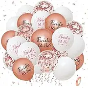 Hen Party Decoration Balloon Set 30Pcs, Hen Party Balloons, Rose Gold Bride to Be Balloons with Ribbons, Bride to Be Decorations, Hen Do Accessories for Hen Night Wedding Bridal Bachelorette Party