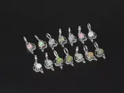 Wholesale 925 14PC Solid Sterling Silver Natural Ethiopian Opal Pendant Lot S258