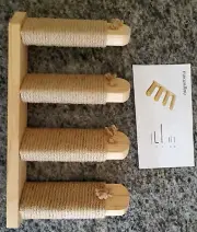 FUKUMARU Cat Climbing Shelf (Wall Mounted) Stairway w/ 4 Jute Scratching Steps