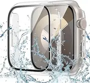 Goton Waterproof Screen Protector Case Compatible for Apple Watch Series 9/8/7 41mm, Hard Bumper with Tempered Glass for iWatch Cover 41 mm