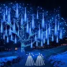 Christmas Outdoor Lights String 2-pack Decorations Meteor Shower 16 Tubes Leds