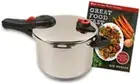 Nuwave 6LT Stainless Steel Pressure Cooker Induction Ready Cookware + Cookbook