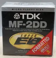 Vintage New & Sealed TDK Pack of 10 MF-2DD Micro Floppy Disks Super EB