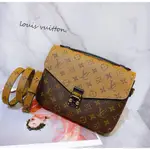 二手旗艦 LOUIS VUITTON LV 字文 拼色 郵差包 手提包 斜背包 兩用包(中友店)