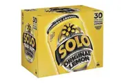 Solo Thirst Crusher Original Lemon Soft Drink Cans Multipack 375ml x 30 Pack