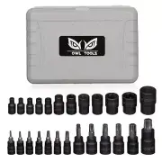 Torx Bit Socket Set 25 Piece Set - Torx and External Socket Set 1/4" 3/8" and...