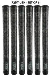 Set of 6 -Winn DRI-TAC 2.0 OVERSIZED Jet Black Golf Grip - 72DT-JBK