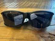 NWT Solar Shield Fits Over Sunglasses SS FO-036 BLK SMK Polarized 100% UVA-UVB L