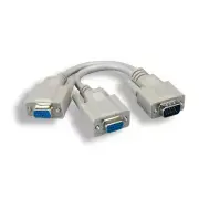 Kentek 8" VGA HD-15 Y-Cable Male to 2XFemale Extender for Dual Monitors Display