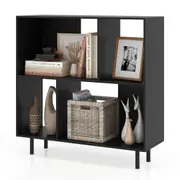 Costway Open Shelf Bookcase Cube Bookshelf Cabinet Freestanding Book Display Rack Black