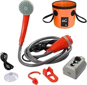BBTISG Portable Camping Shower, 12V USB Rechargeable Car Vehicle-Mounted Shower Kit Outdoor Portable Camping Shower for Home Emergency, Campervan Caravan Motorhome