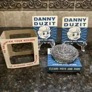 VINTAGE "DANNY DUZIT" PACKAGE OF 3 STAINLESS STEEL SPONGES