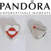 Pandora Authentic Country Of Greenland Exclusive Flag Heart Charm