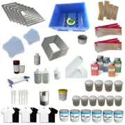 Full set 6 Color Screen Printing Materials kit Squeegee Ink Tools Supply