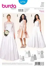 Burda 6776 Misses Bridal and Evening Gowns Dress Sew Pattern sz 8-18