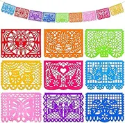 JOHOUSE 2 Packs Mexican Party Decoration, 18 Feet Plastic Papel Picado Fiesta Banner Cinco de Mayo Garland for Mexican Birthday Party Supplies