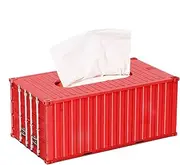Container Tissue Box, Shipping Container Tissue Box, Decorative Tissue Storage Box, Tissue Box for Study Room, Classic Pattern Tissue Box, Kitchen Tissue Storage Box, Tissue Holder for Work Area