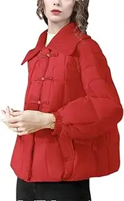 [Generic] Women' Jacket Loose Plus Size Cloak Style Warm Thicken White Duck Down Down Puffer Coat