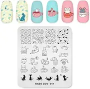 Alexnailart Nail Stamping Plates Creative Cartoon Animal Theme Picture Design Templates Cat Mouse Cup Butterfly Multi Pattern Circuit Board Manicure DIY Nail Art Printing Tools