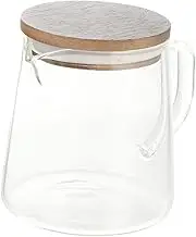Homoyoyo 1pc Transparent Glass Teapot Ergonomic Handle Coffee Pot for Home Use Heat and Cold Resistant Easy to Clean for Coffee Tea Entertaining