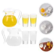 2 sets of Mini Cup Pitcher Kit Dollhouse Mini Juice Milk Kettle Doll House