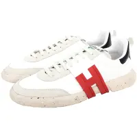 在飛比找Yahoo奇摩購物中心優惠-HOGAN 3R 紅字母橡膠拼皮革繫帶運動鞋(男鞋/白色)