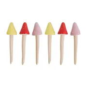 6x LVD Porcelain Mushrooms Colours Spring Sculpture Home Decor 13.5cm Assorted