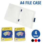 4x A4 File Case Paper Document Storage Office Plastic Folders Box Organiser