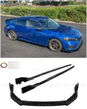 For 22-24 Honda Civic | JDM GLOSSY BLACK Front Lip Splitter & Side Skirts Panel