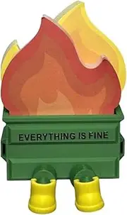 Garbage Can Fire Sticky Notes Office Supplies Notepads Desk Accessories Funny White Elephant Gifts for Coworker Boss Teacher Women Men Adult 300 Sheets (with Legs)