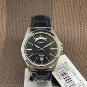 Casio MTP-1370L-1A Enticer Black Analog Black Leather Men's Casual Dress Watch