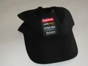 SUPREME CORDURA Teflon Label 6 Panel Hat Cap BLACK Adjustable NEW! F/W 2021