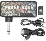 Guitar Headphone Amplifier,Electric Guitar Bass Headphone Amplifier with Audio Cable Adapter USB Charging Guitar Accessories,Portable Bass Headphone Amplifier for Bass Guitar