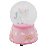 Unicorn Rainbows on Pink Musical 80MM Water Globe Plays The Unicorn