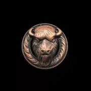 1" Buffalo Head concho ACP