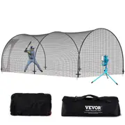 Baseball Batting Cage, Softball and Baseball Batting Cage Net and Frame, 22x12x8ft Practice Portable Cage Net with Carry Bag, Heavy Duty Enclosed Pitching Cage, for Backyard Batting Hitting
