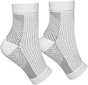 Tiardey Premium 2 Pairs Orthopedic Compression Socks for Men Women - White Compression Stockings for Enhanced Circulation