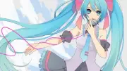 Anime girls hatsune miku vocaloid microphone cyan hair Playmat Game Mat Desk