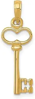 [JewelryWeb] 8mm Gold Polished 3 d Key Charm