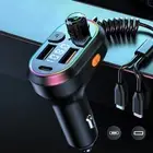 Car Accessories RGB Bluetooth 5.0 FM Wireless Transmitter Charge Cable MP3 USB C