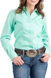 [Cinch] Apparel Womens Mint Green Button Up Shirt