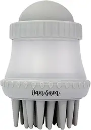 Dan & Sam Deep Clean Soap Dispensing Brush - Light Grey, Shampoo Dispensing Brush for Scalp & Body, Ergonomic Design, Easy Grip, Ideal for Shower & Bath, Gentle Exfoliation & Massage