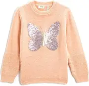 [Koton] Girls's Knit Sweater Butterfly Sequined Detail Crew Neck Pullover